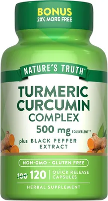 Куркума та куркумін комплекс Nature's Truth Turmeric Curcumin Complex, 120 капсул швидкого вивільнення