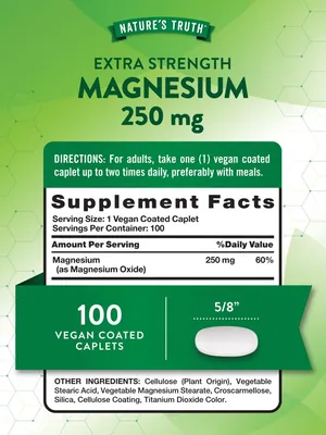 Магній Nature's Truth Magnesium 250 мг, 100 каплет