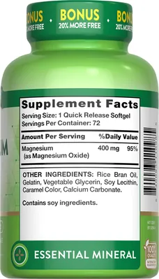 Магній Nature's Truth Magnesium 400 мг, 72 капсули швидкого вивільнення