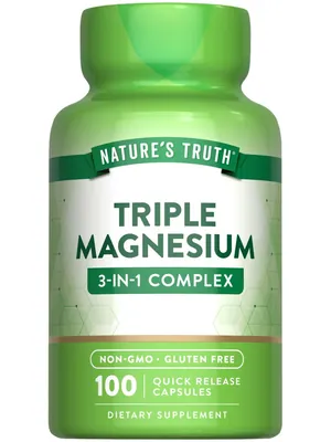 Магній Nature's Truth Triple Magnesium Complex потрійний комплекс, 100 капсул швидкого вивільнення