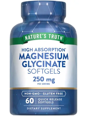 Магній гліцинат Nature's Truth Magnesium Glycinate, 60 м'яких капсул швидкого вивільнення