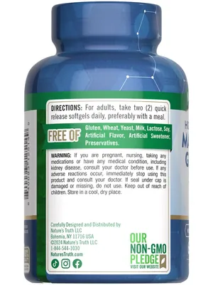 Магній гліцинат Nature's Truth Magnesium Glycinate, 60 м'яких капсул швидкого вивільнення