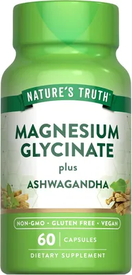 Магній гліцинат плюс ашваганда Nature's Truth Magnesium Glycinate Plus Ashwagandha, 60 капсул