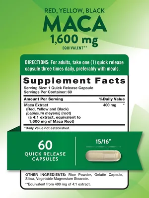 Мака Nature's Truth Maca 1600 мг, 60 капсул швидкого вивільнення
