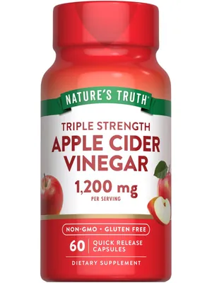 Яблучний оцет Nature's Truth Triple Strength Apple Cider Vinegar, 60 капсул швидкого вивільнення