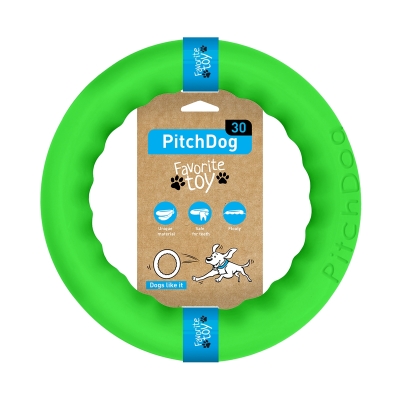 Игрушка-кольцо Collar PitchDog для апортировки для собак, 28 см, салатовая