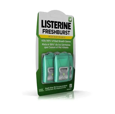 Смужки для освіження подиху Listerine Fresh Burst PocketPaks м'ятні, 72 шт