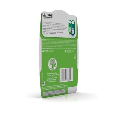 Смужки для освіження подиху Listerine FreshBurst PocketPaks м'ятні, 72 шт