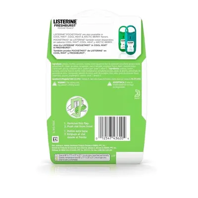 Смужки для освіження подиху Listerine Fresh Burst PocketPaks м'ятні, 72 шт