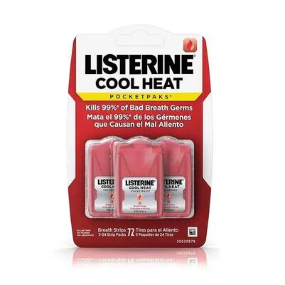 Полоски для освежения дыхания Listerine Cool Heat PocketPaks корица, 72 шт