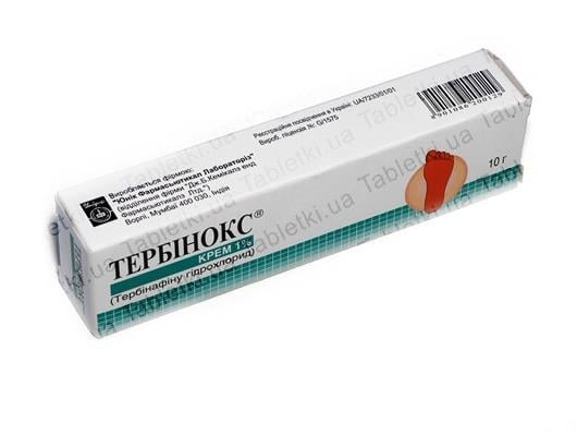 Тербінокс крем 1 % по 10 г у тубах