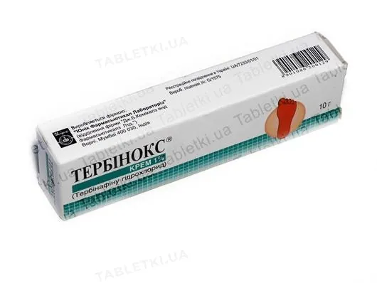 Тербінокс крем 1 % по 10 г у тубах