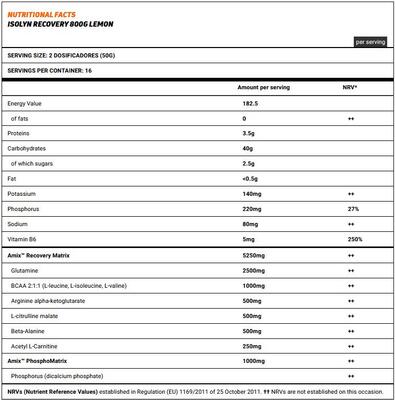 Изотоник Amix Nutrition IsoLyn Recovery drink лимон, 800 г