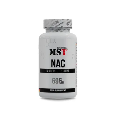 Ацетилцистеїн MST Nutrition NAC (N-Acetyl Cysteine) по 696 мг, 60 капсул