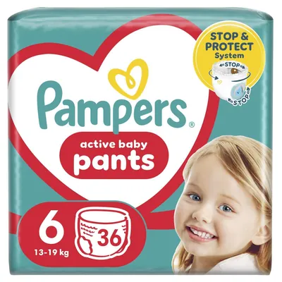 Підгузки-трусики Pampers Pants Active Baby дитячі розмір 6, 13-19 кг, 36 шт
