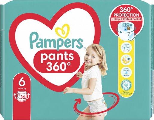 Підгузки-трусики Pampers Pants дитячі розмір 6, 14-19 кг, 36 шт