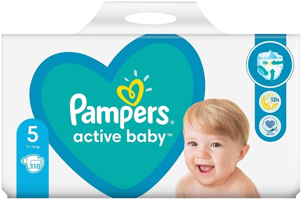 Подгузники детские Pampers Active Baby размер 5, 11-16 кг, 110 шт