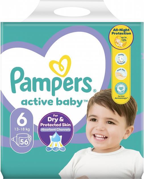 Подгузники детские Pampers Active Baby размер 6, 13-18 кг, 56 шт