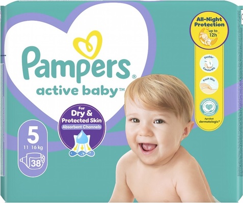 Підгузки дитячі Pampers Active Baby розмір 5, 11-16 кг, 38 шт