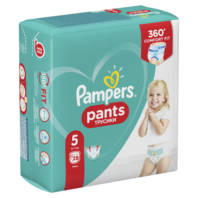 Підгузки-трусики Pampers Pants дитячі розмір 5, 12-17 кг, 28 шт