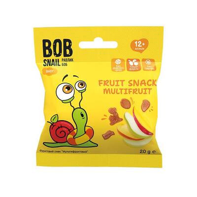 Снек Bob Snail Baby фруктовый для детей с 12 месяцев Мультифруктовый, 20 г