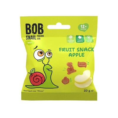 Снек Bob Snail Baby фруктовый для детей с 12 месяцев Яблоко, 20 г