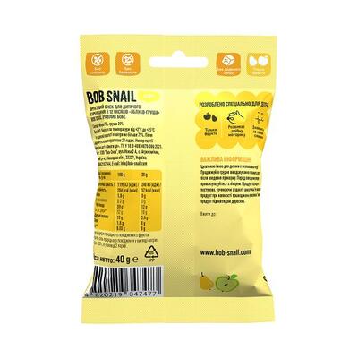 Снек Bob Snail Baby фруктовый для детей с 12 месяцев Яблоко-Груша, 40 г