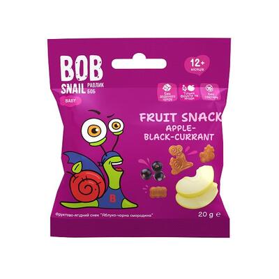 Снек Bob Snail Baby фруктово-ягодный для детей с 12 месяцев Яблоко-Черная смородина, 20 г