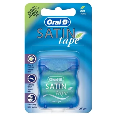 Зубна нитка Oral-B Satin Tape м'ятна, 25 м