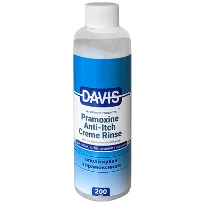 Кондиционер Davis Pramoxine Anti-Itch Creme Rinse от зуда с 1% прамоксин гидрохлоридом для собак и котов, 200 мл
