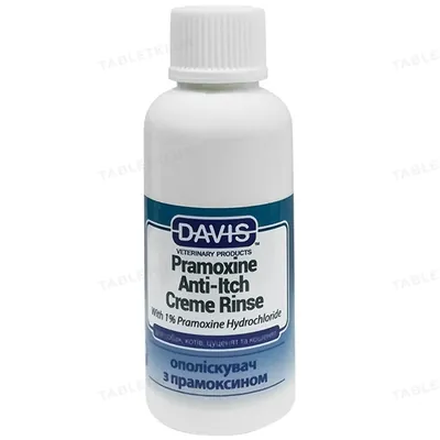 Кондиціонер Davis Pramoxine Anti-Itch Creme Rinse від сверблячки з 1% прамоксин гідрохлоридом для собак та котів, 50 мл