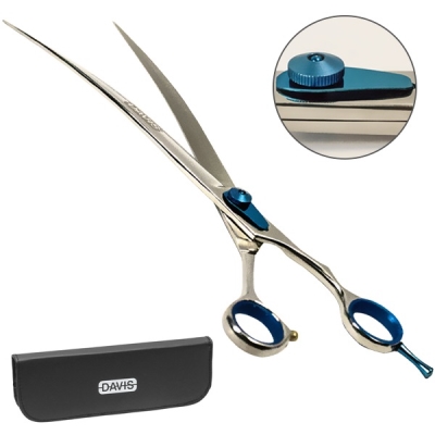 Ножиці Davis Extreme Edge BLUE Curved вигнуті для стрижки собак 10", 25,4 см