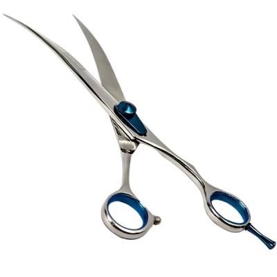 Ножиці Davis Extreme Edge BLUE Curved вигнуті для стрижки собак 8,5", 21,6 см