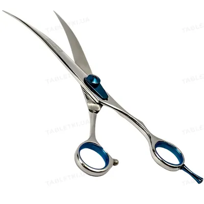Ножиці Davis Extreme Edge BLUE Curved вигнуті для стрижки собак 8,5", 21,6 см