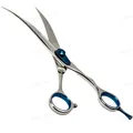 Ножиці Davis Extreme Edge BLUE Curved вигнуті для стрижки собак 8,5", 21,6 см
