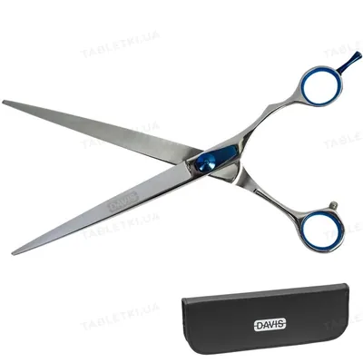 Ножиці Davis Extreme Edge BLUE Straight прямі для стрижки собак 8,5", 21,6 см