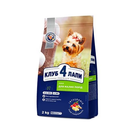 Корм сухой для взрослых собак мелких пород Club 4 Paws Премиум с курицей, 2 кг