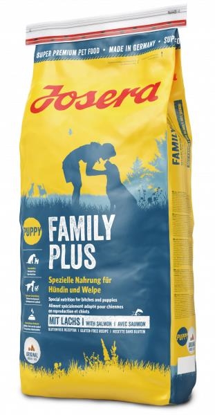 Корм сухой для кормящих собак и щенков Josera Family Plus с лососем, 15 кг
