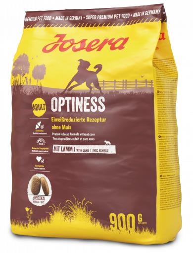 Корм сухой для собак Josera Optiness с пониженным содержанием белка с ягненком, 900 г