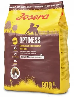 Корм сухий для собак Josera Optiness зі зниженим вмістом білка з ягням, 900 г