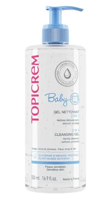 Гель для тіла та волосся Topicrem Baby, очищуючий 2-в-1, 500 мл