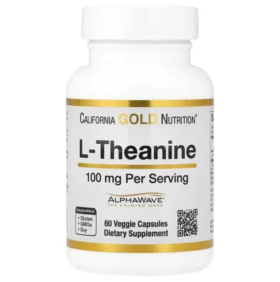 L-теанин California Gold Nutrition L-Theanine 100 мг вег. капсули №60