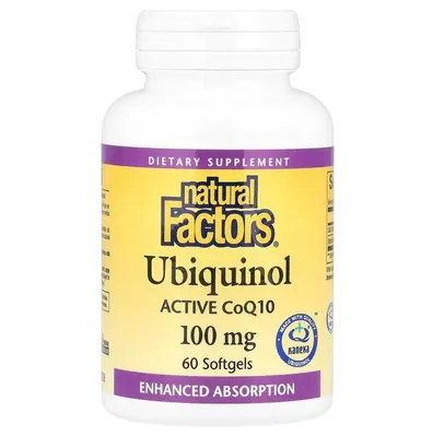 Убіхінол Natural Factors Ubiquinol 100 мг, 60 капсул