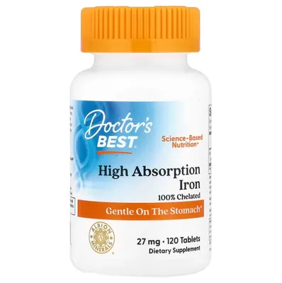 Железо Високої Абсорбації Doctor's Best High Absorption Iron 27 мг, 120 таблеток