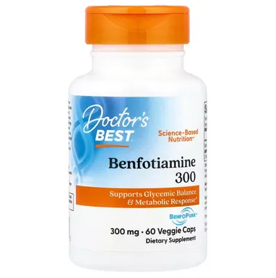 Бенфотіамін Doctor's Best Benfotiamine 300 мг, 60 капсул