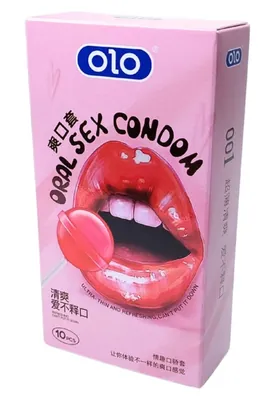 Презервативи OLO Ultrathin Oral Sex Condom ультратонкі гладкі зі смаком полуниці, 10 штук