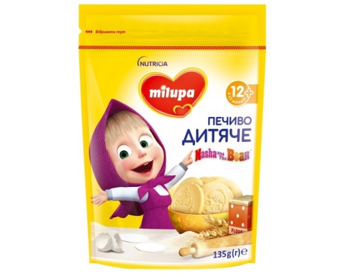 Печиво Milupa Дитяче Маша та Ведмідь пшеничне, с 12 місяців, 135 г