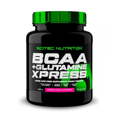 Амінокислоти Scitec Nutrition BCAA + Glutamine Xpress, жувальна гумка, 600 г