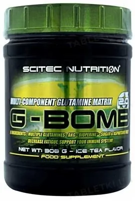 Амінокислота Scitec Nutrition G-Bomb 2.0 Глютамин, холодний чай, 308 г