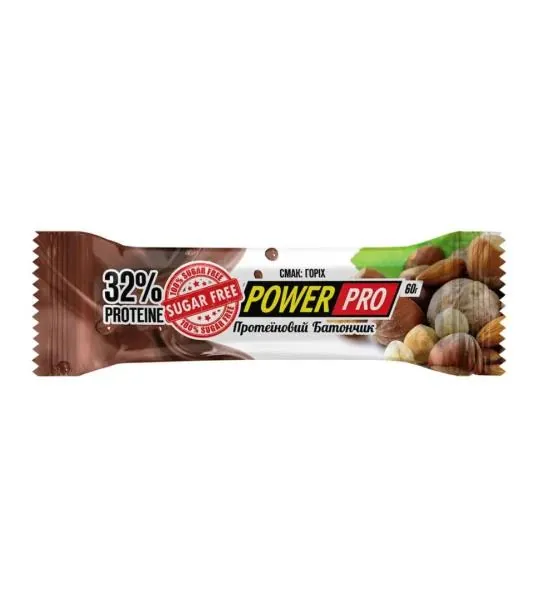 Батончик протеїновий Power Pro 32% sugar free горіх без цукру, 60 г